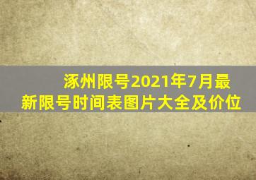 涿州限号2021年7月最新限号时间表图片大全及价位