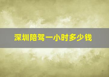 深圳陪驾一小时多少钱