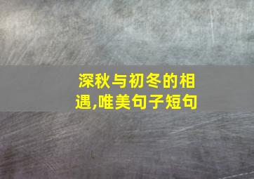 深秋与初冬的相遇,唯美句子短句