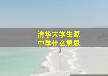 清华大学生源中学什么意思