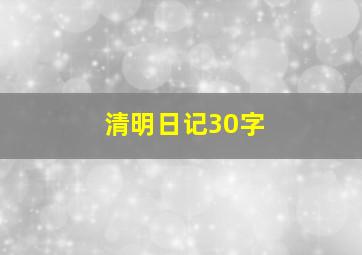 清明日记30字