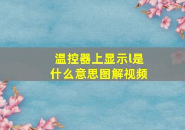 温控器上显示l是什么意思图解视频