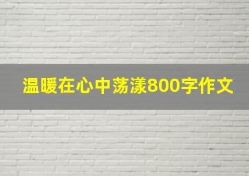 温暖在心中荡漾800字作文