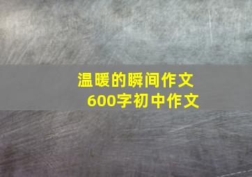 温暖的瞬间作文600字初中作文