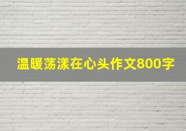 温暖荡漾在心头作文800字