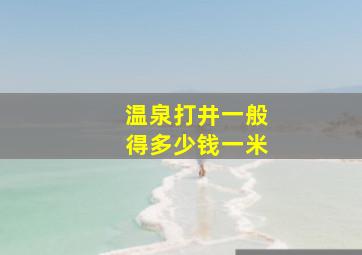 温泉打井一般得多少钱一米