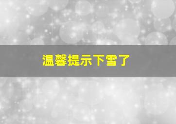 温馨提示下雪了