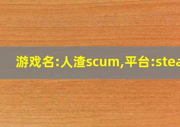 游戏名:人渣scum,平台:steam