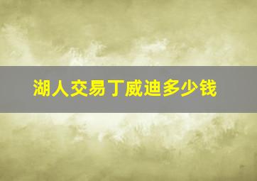 湖人交易丁威迪多少钱