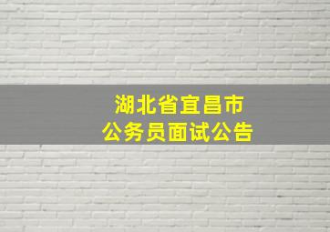 湖北省宜昌市公务员面试公告