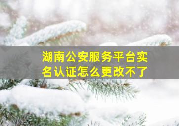 湖南公安服务平台实名认证怎么更改不了