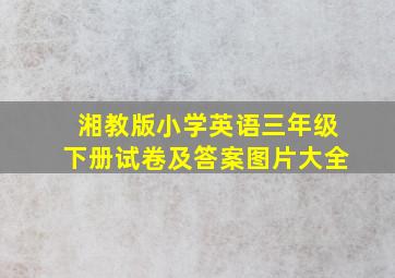 湘教版小学英语三年级下册试卷及答案图片大全