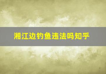 湘江边钓鱼违法吗知乎