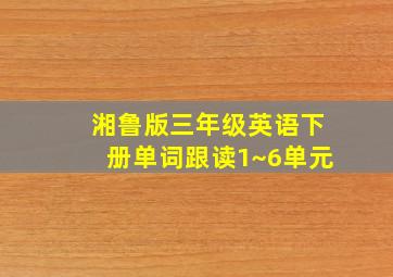 湘鲁版三年级英语下册单词跟读1~6单元