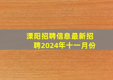 溧阳招聘信息最新招聘2024年十一月份