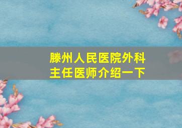 滕州人民医院外科主任医师介绍一下