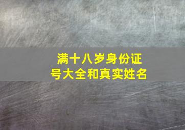 满十八岁身份证号大全和真实姓名