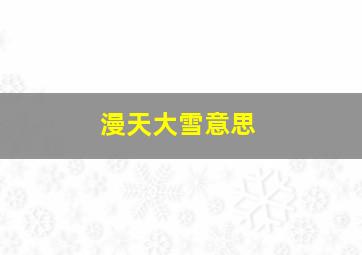 漫天大雪意思