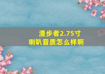 漫步者2.75寸喇叭音质怎么样啊