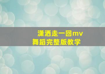 潇洒走一回mv舞蹈完整版教学