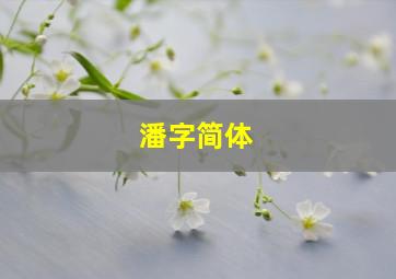 潘字简体