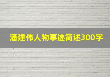 潘建伟人物事迹简述300字