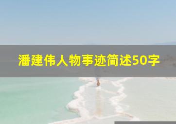 潘建伟人物事迹简述50字