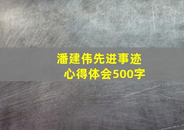 潘建伟先进事迹心得体会500字