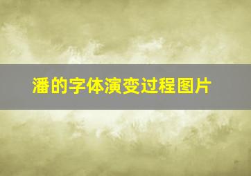 潘的字体演变过程图片