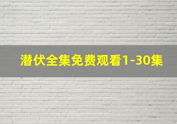 潜伏全集免费观看1-30集