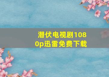 潜伏电视剧1080p迅雷免费下载