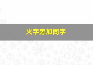 火字旁加同字