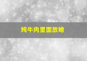 炖牛肉里面放啥