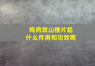 炖肉放山楂片起什么作用和功效呢