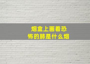 烟盒上画着恐怖的肺是什么烟