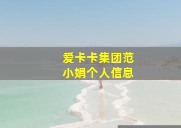 爱卡卡集团范小娟个人信息