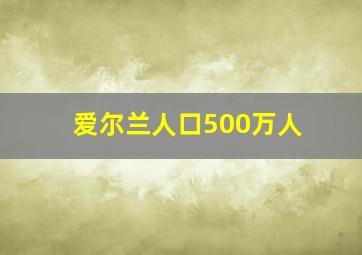 爱尔兰人口500万人