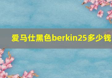 爱马仕黑色berkin25多少钱