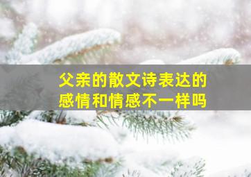 父亲的散文诗表达的感情和情感不一样吗