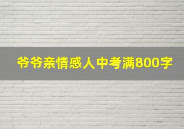 爷爷亲情感人中考满800字