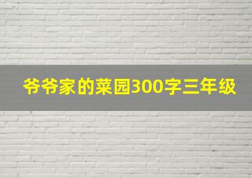 爷爷家的菜园300字三年级