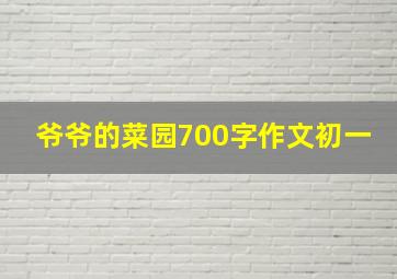 爷爷的菜园700字作文初一