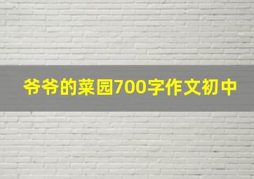 爷爷的菜园700字作文初中