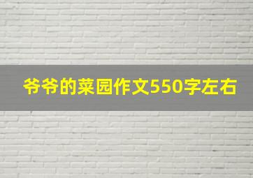 爷爷的菜园作文550字左右