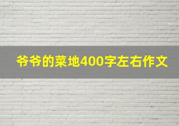 爷爷的菜地400字左右作文