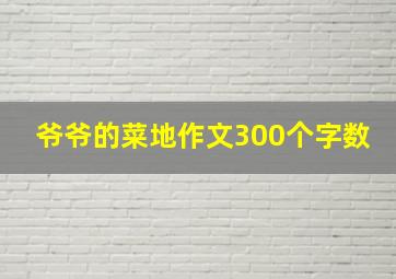 爷爷的菜地作文300个字数