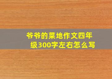 爷爷的菜地作文四年级300字左右怎么写