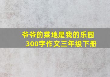 爷爷的菜地是我的乐园300字作文三年级下册