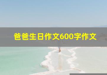 爸爸生日作文600字作文