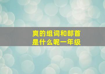 爽的组词和部首是什么呢一年级